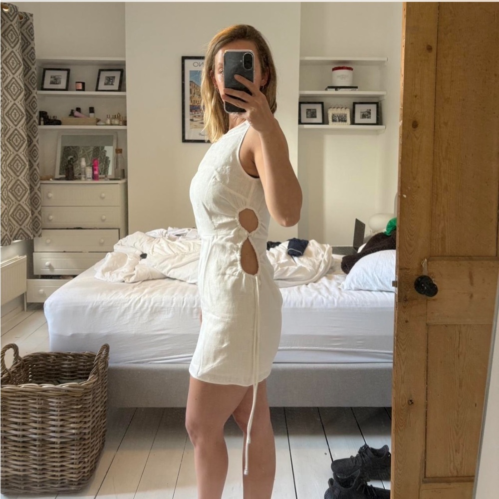 SIR White Linen Mini Dress - Picture 2 of 4